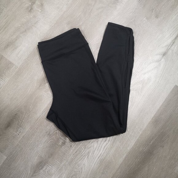 Hyba Ladies Size Medium Ankle Length Black Workout Leggings w/ Cutout Detail - Picture 6 of 11